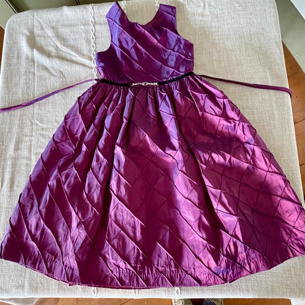 Purple Iridescent Satin Dress — Formal Girl’s Size: 7 by Perfectly Dressed 🎀 - Picture 5 of 14